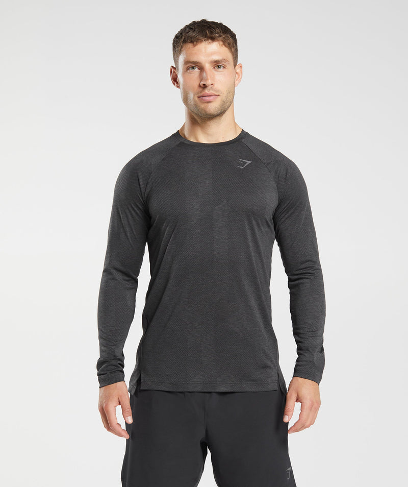Gymshark Apex Long Sleeve T-Shirt - Black/Onyx Grey 
