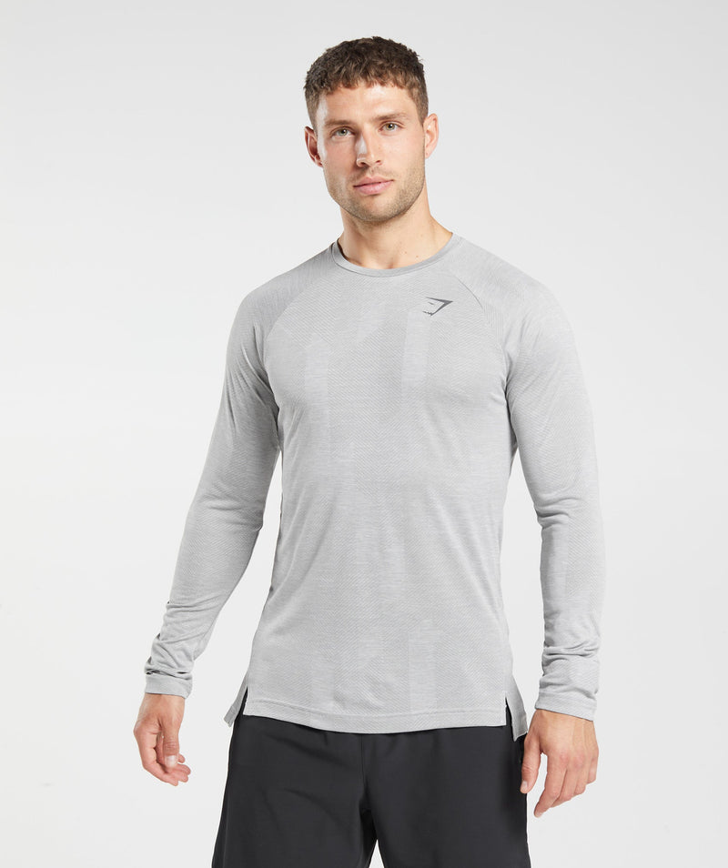 Gymshark Apex Long Sleeve T-Shirt - Light Grey/Smokey Grey 